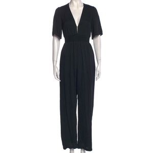 Reformation silk v neck jumpsuit size 2